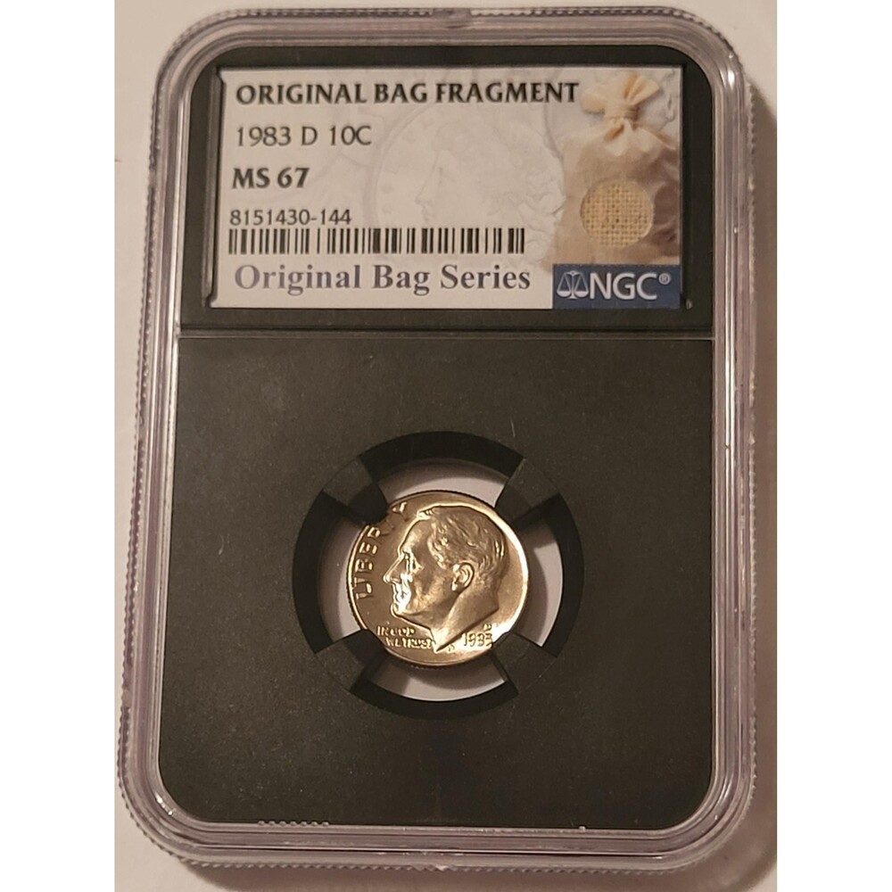 1983 D Roosevelt Dime MS67 NGC Retro Holder Original Bag Fragment